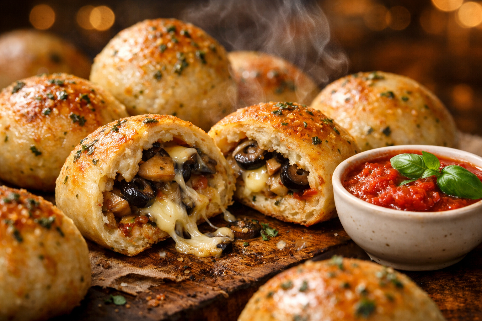 Bolinhas de Pizza Recheadas