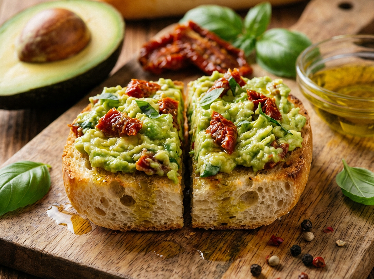 Bruschetta de Abacate com Tomate Seco