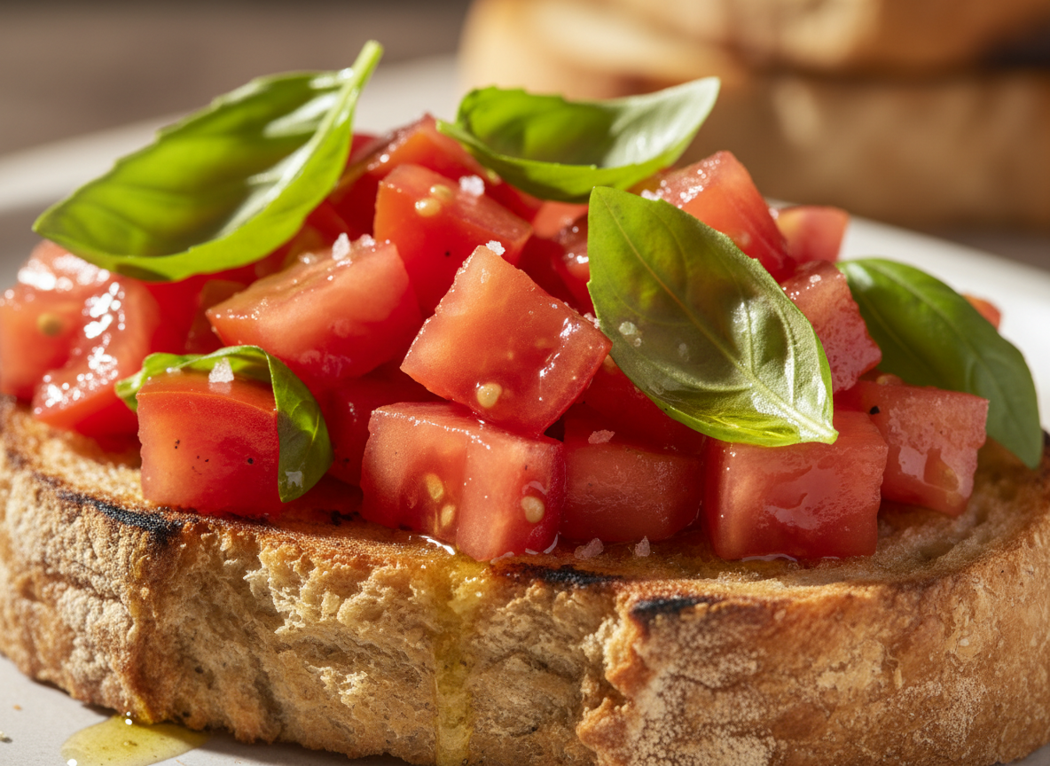 Bruschetta de Tomate e Manjericão