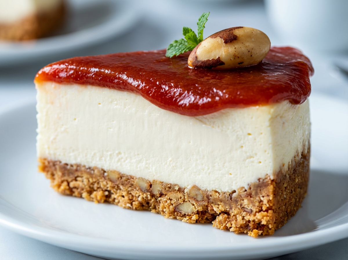 Cheesecake de Goiabada com Base de Castanha-do-Pará