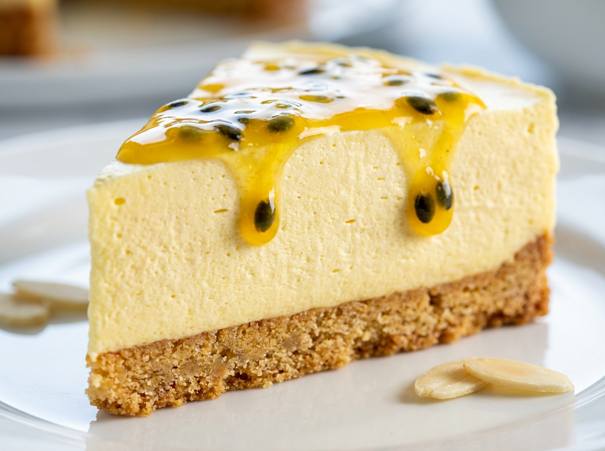 Torta Mousse de Maracujá com Crosta de Amêndoas