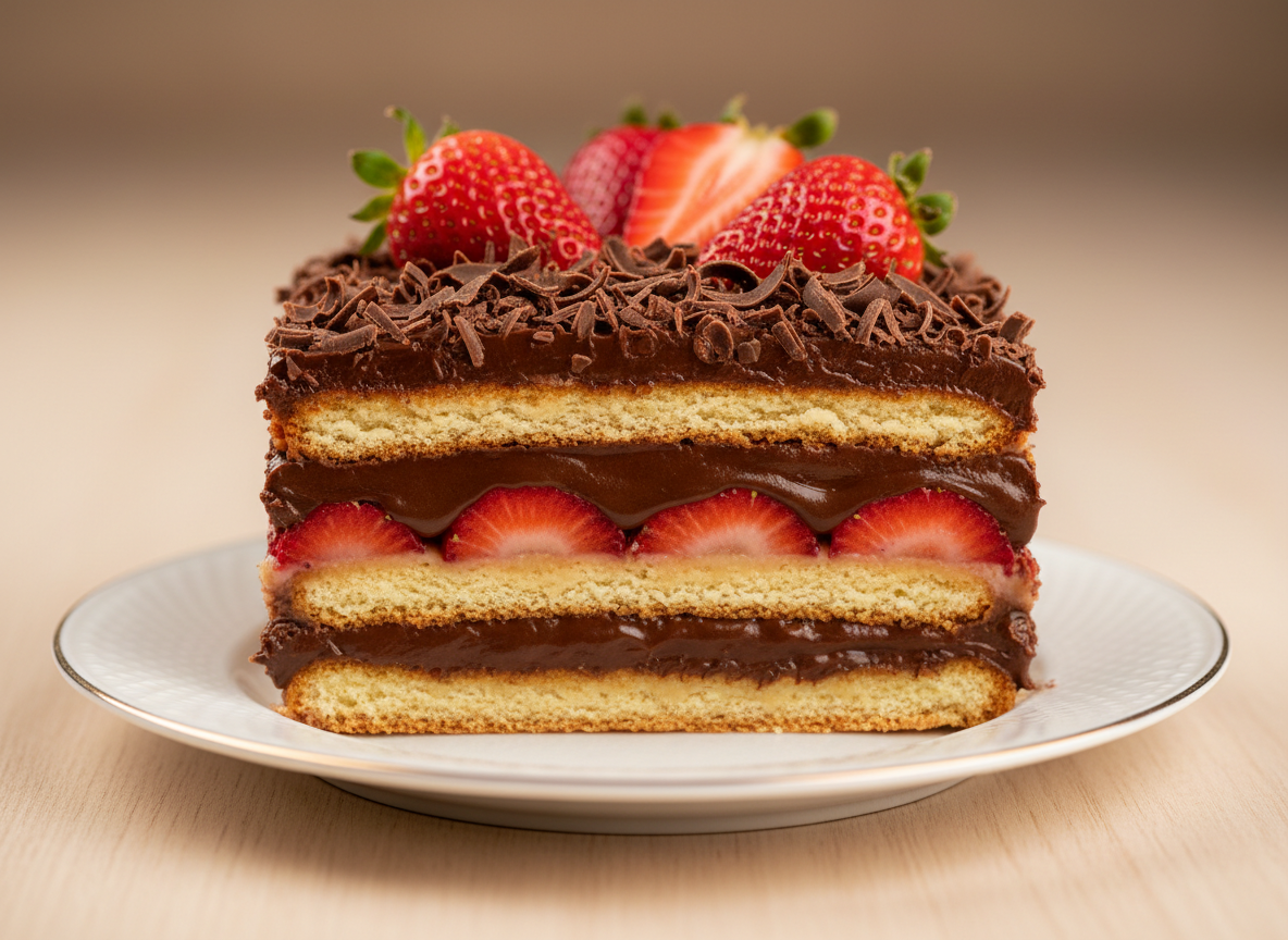 Pavê de Chocolate com Morango