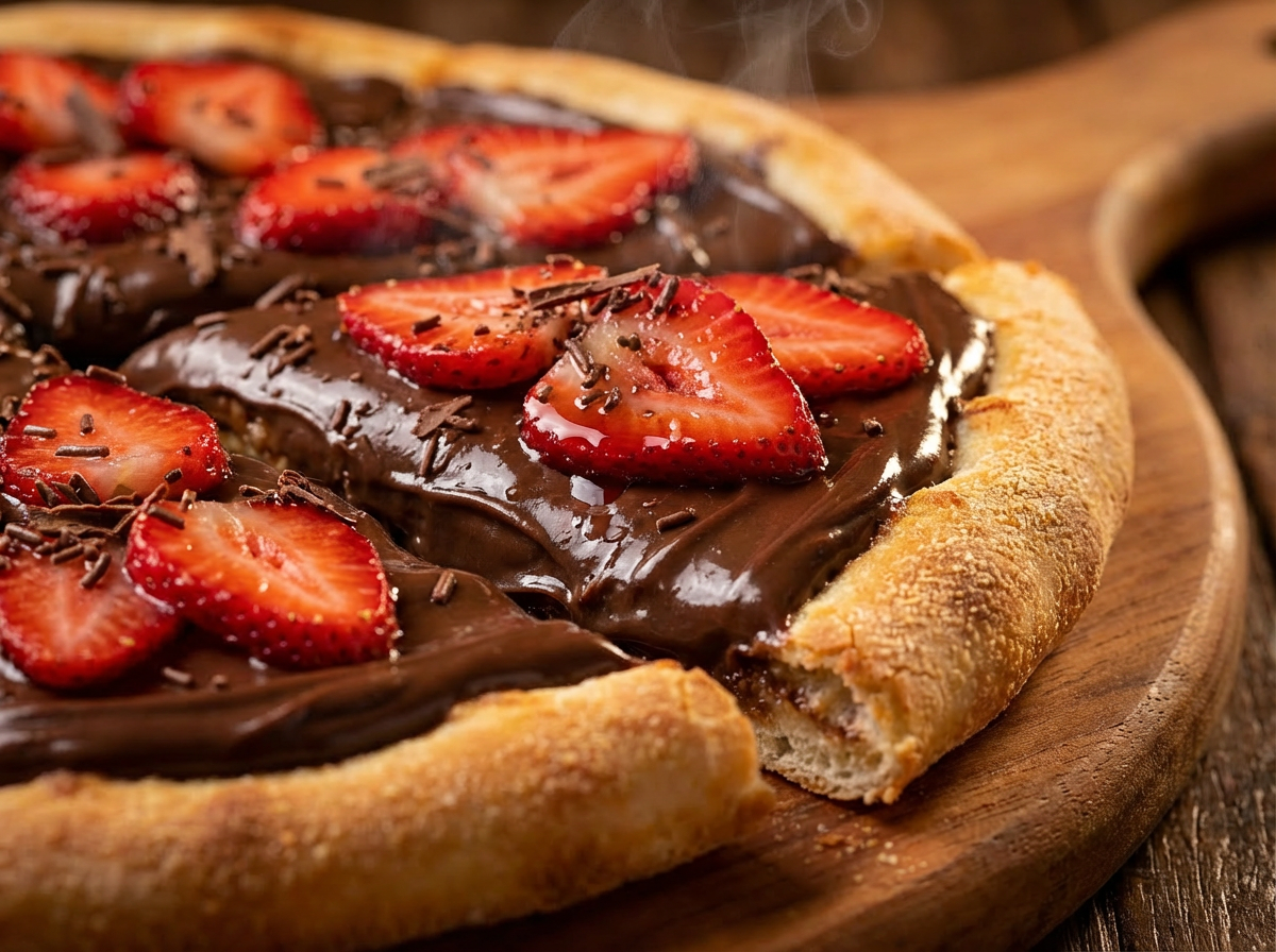Pizza de Brigadeiro com Morango