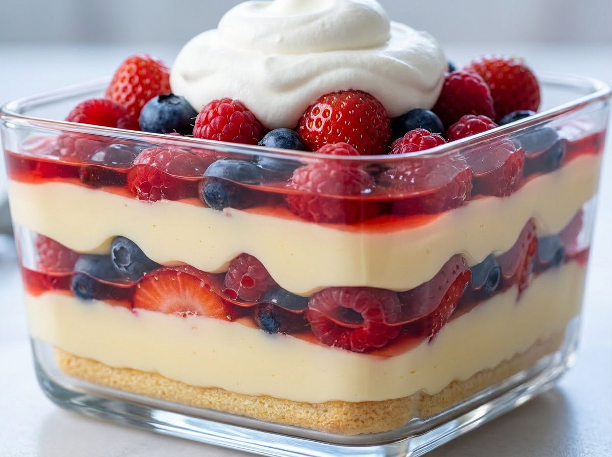 Lasanha Doce de Frutas Vermelhas