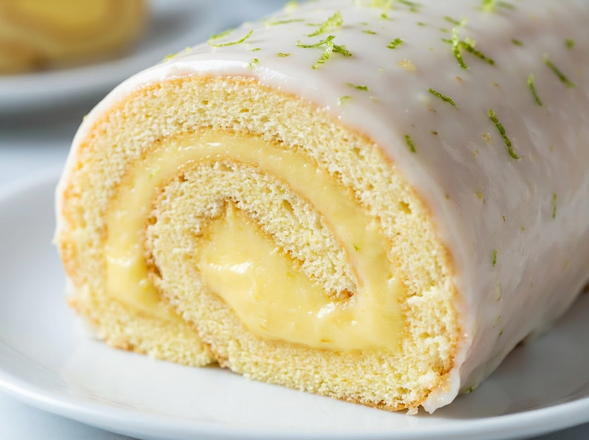 Rolo de Limão com Glacê de Gengibre