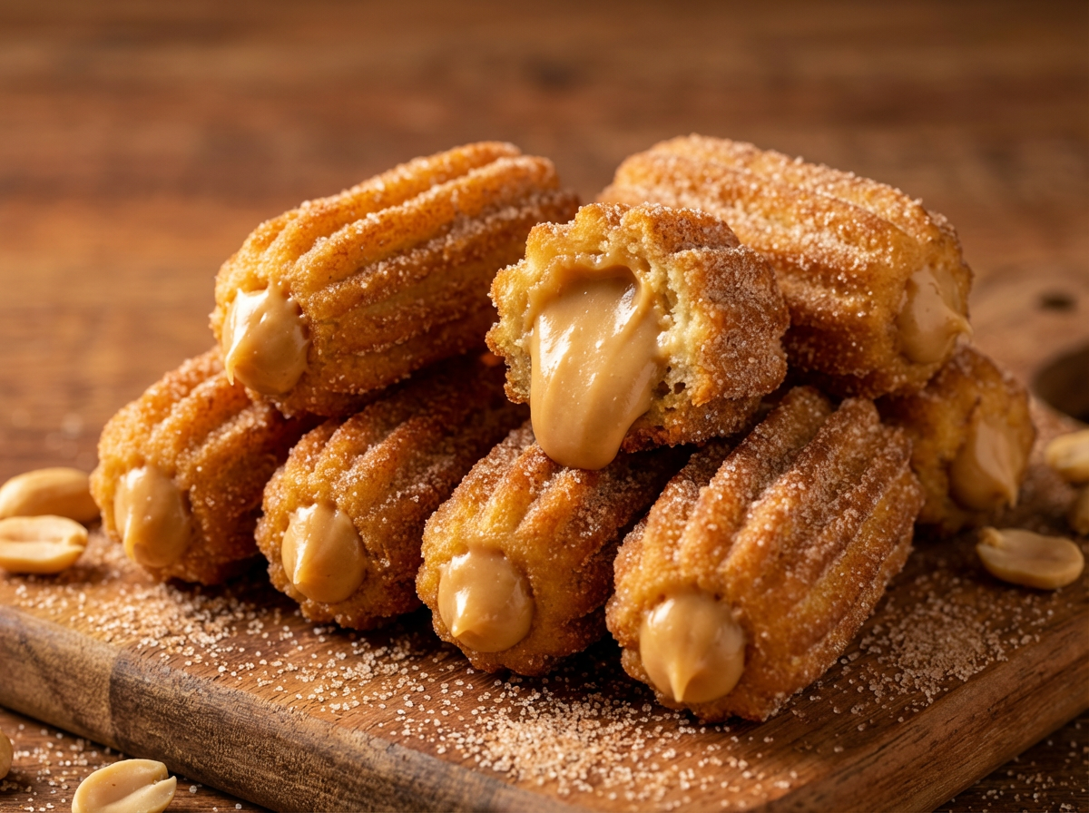 Mini Churros Recheados com Creme de Paçoca