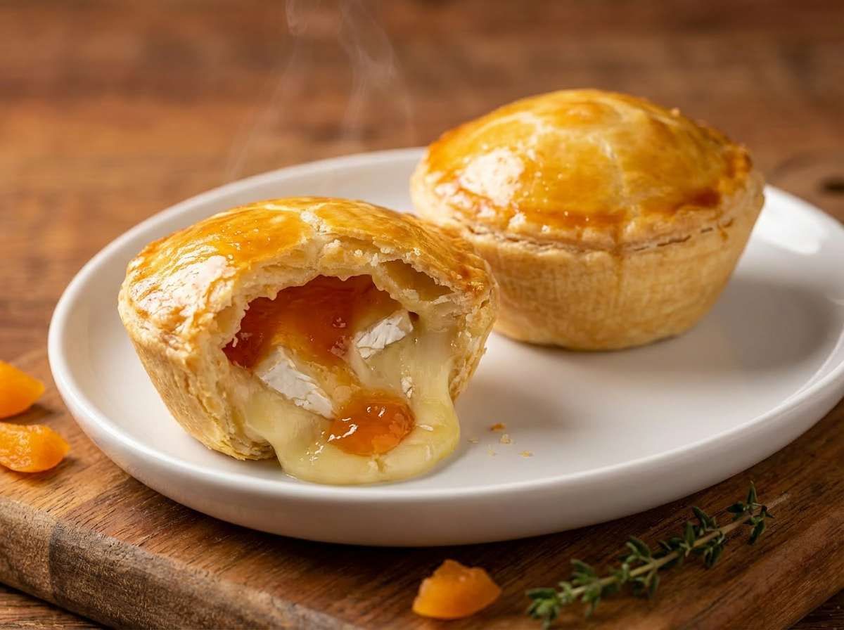 Empadinha de Queijo Brie com Geleia de Damasco