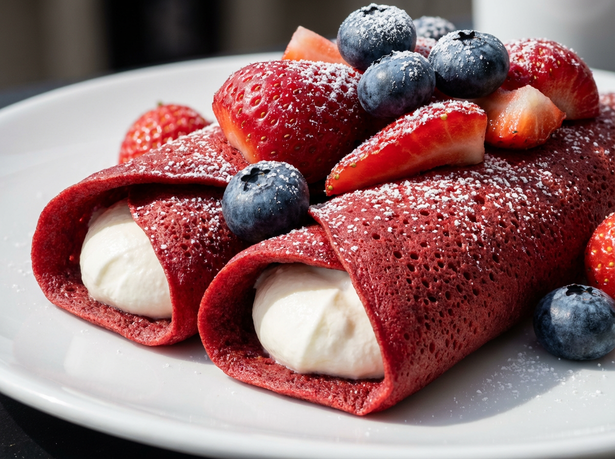 Crepes Vermelhos com Frutas Silvestres